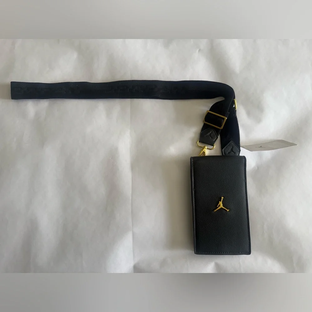 Jordan Black Wallet Bag with Gold Jumpman